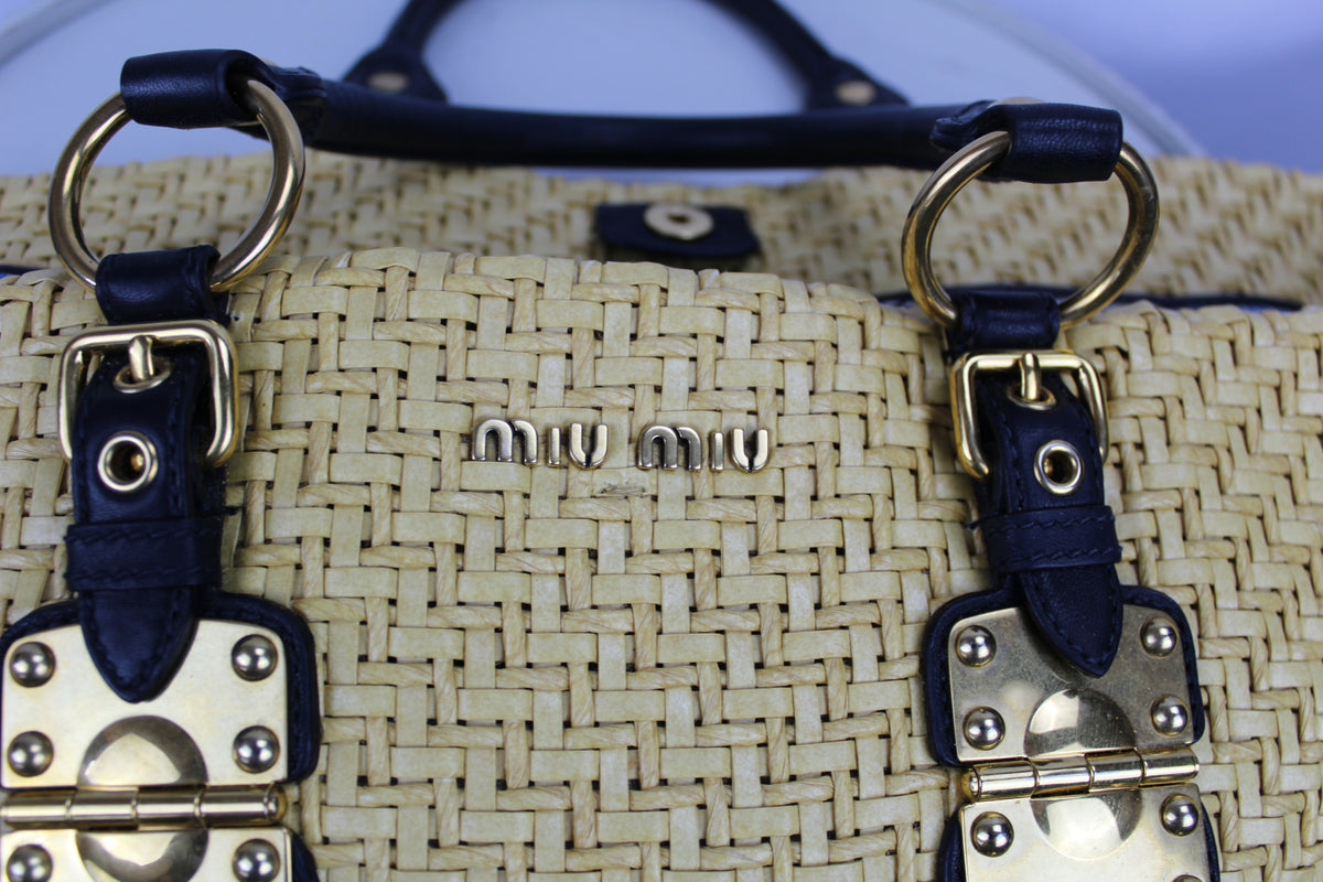 Miu Miu Raffia Tote Bag
