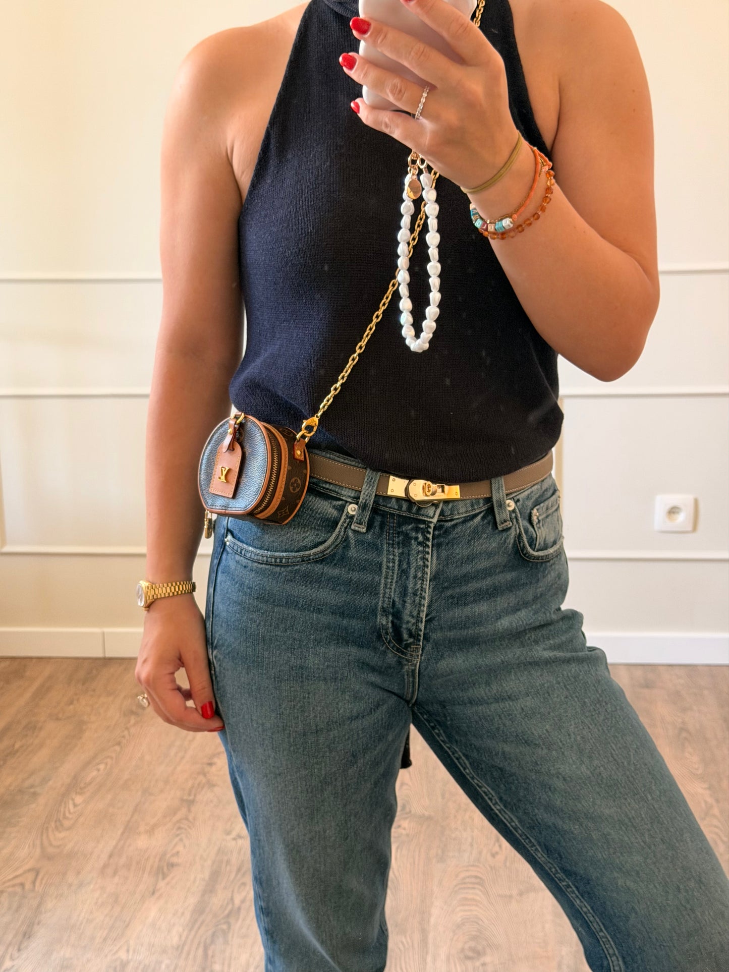 Louis Vuitton Boite Chapeau Necklace Shoulder Pouch