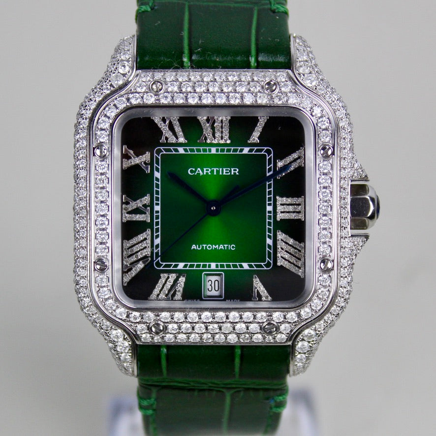Cartier Santos Large Iced out - WSSA0062