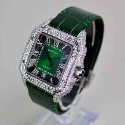 Cartier Santos Large Iced out - WSSA0062