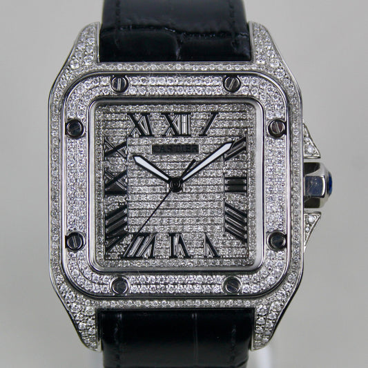 Cartier Santos 100 - 2656 - ICED OUT
