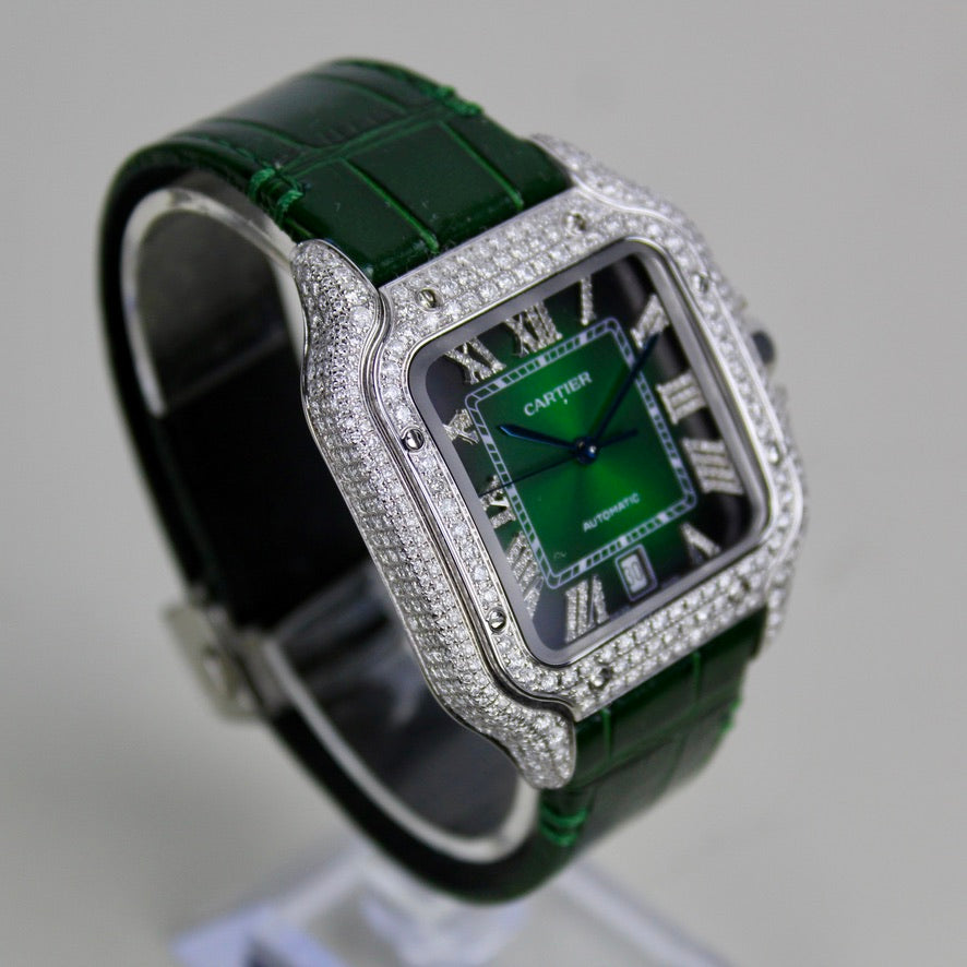 Cartier Santos Large Iced out - WSSA0062