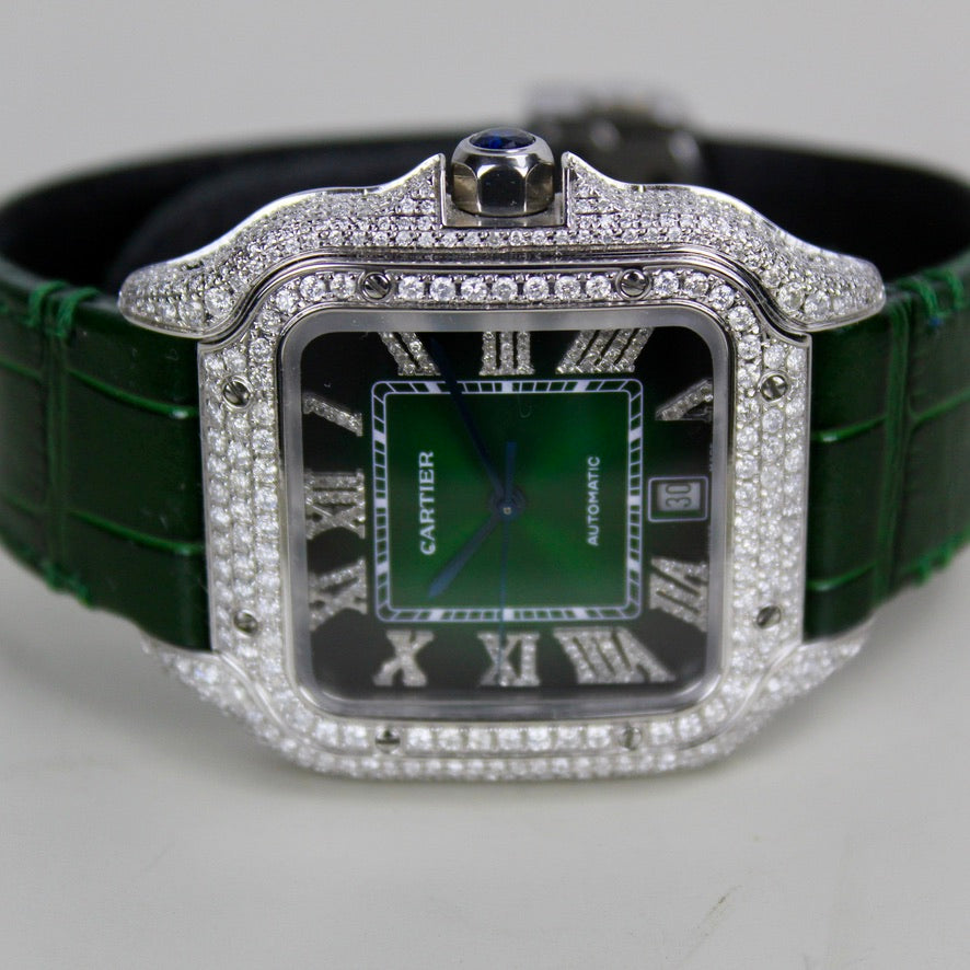 Cartier Santos Large Iced out - WSSA0062
