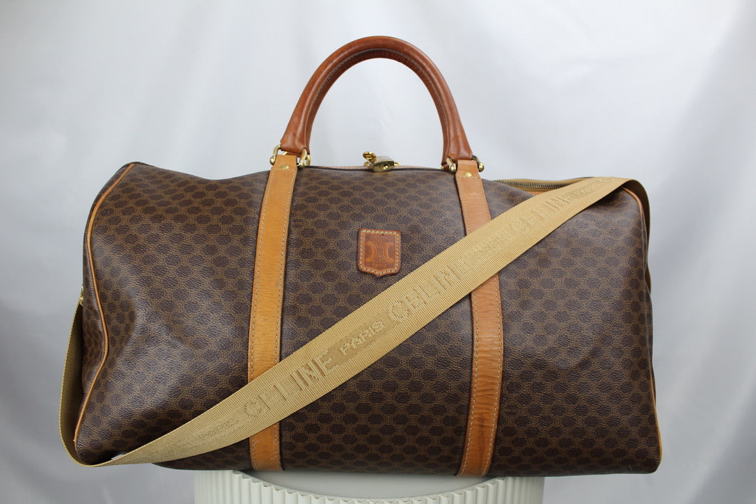 Celine Macadam Boston Bag with Shoulder Strap