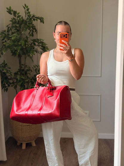 Louis Vuitton Keepall 50 Castilian Red
